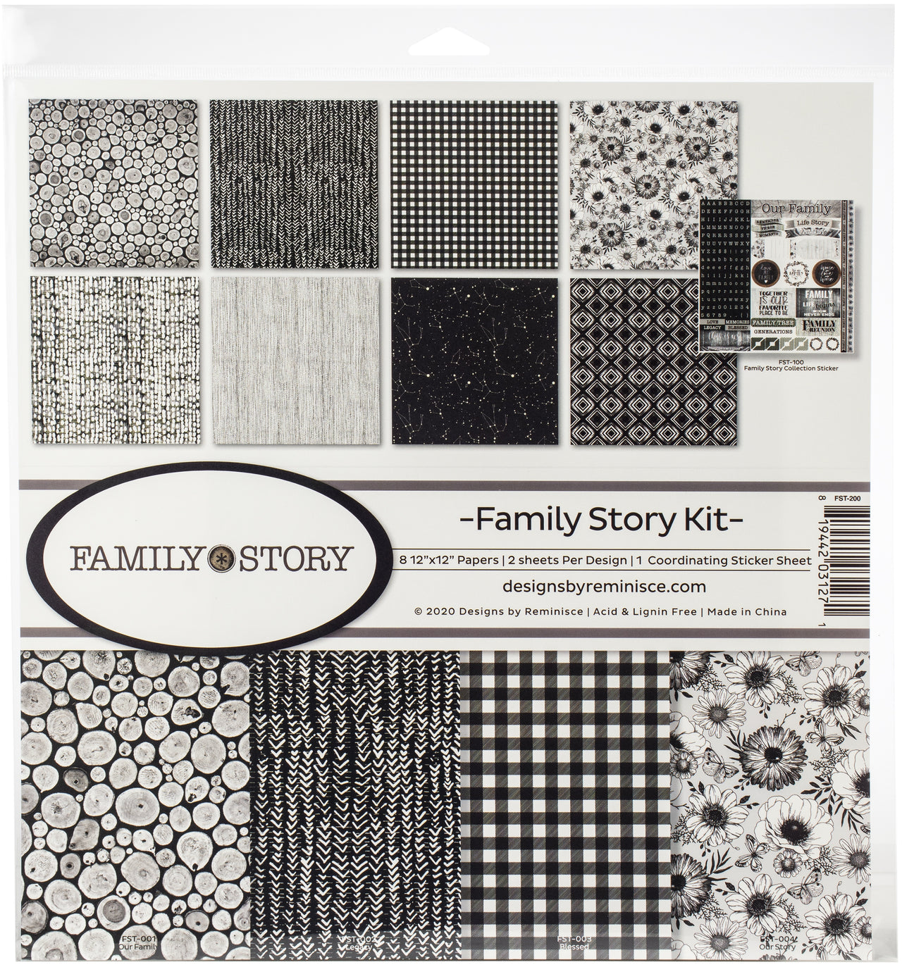 Reminisce Collection Kit 12"X12" - Family Story