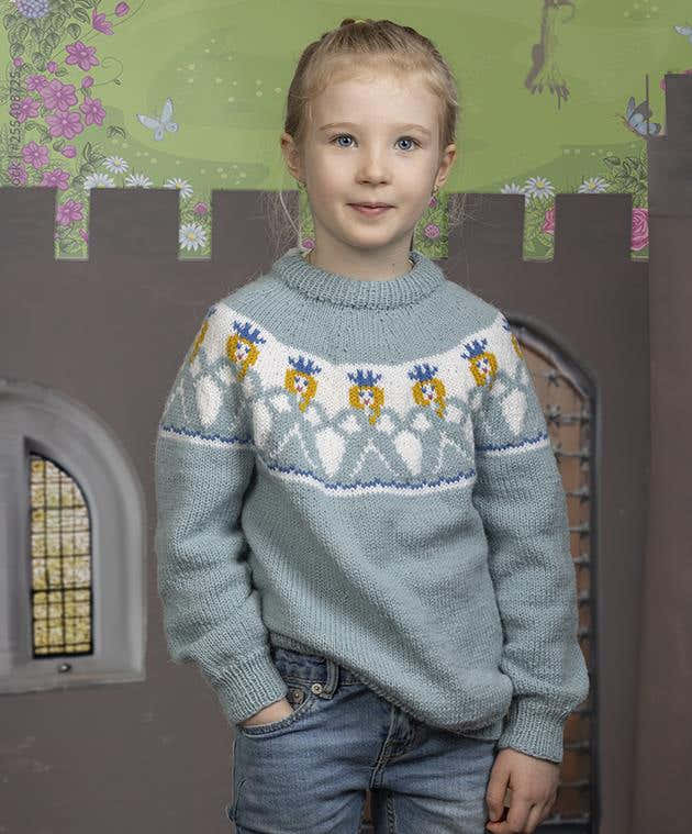 Vanessa Sweater In Blue in Viking Garn Alpaca Storm - Downloadable PDF