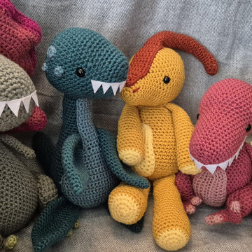 Dinosaur Set Collection Ankylosaurus Dilophosaurus Parasaurolophus Plesiosaurus Spinosaurus crochet amigurumi Jurassic