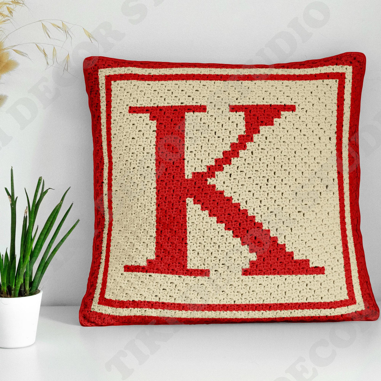 First Letter K Pillow Cover CROCHET PATTERN