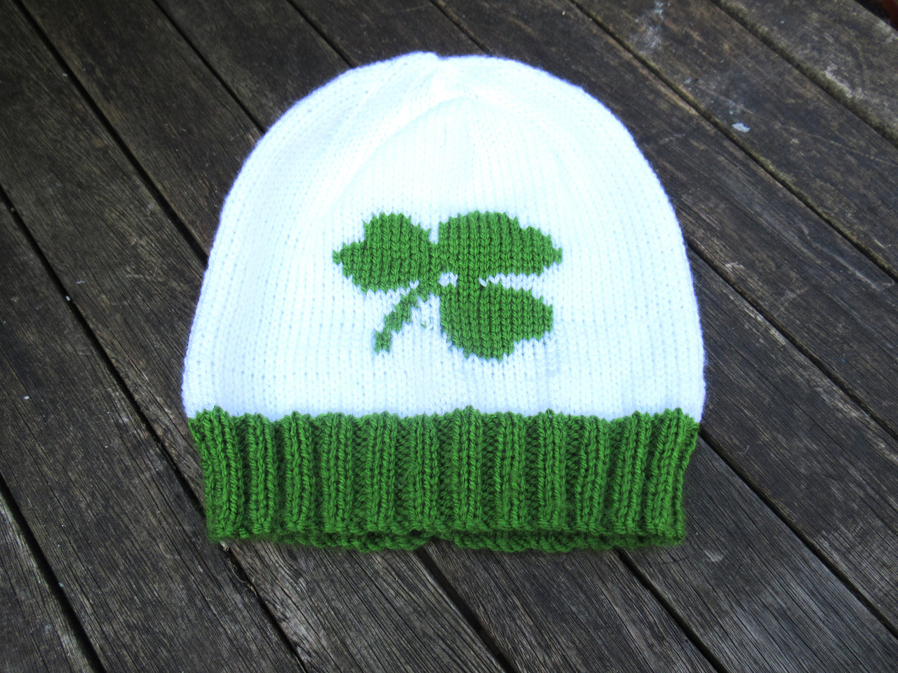 St Patrick Shamrock Beanie Hat in 3 sizes