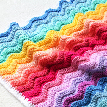 Chunky Rainbow Ripple Baby Blanket