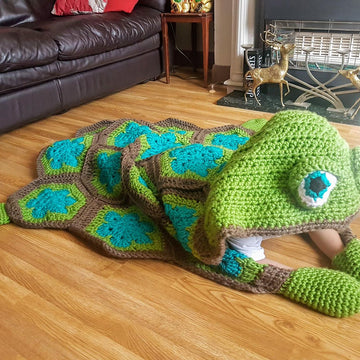 2in1 Sea Turtle Tortoise Hooded Blanket Crochet Pattern