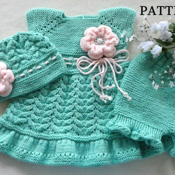 Baby Dress Knitted Diaper Cover Baby Hat PATTERN
