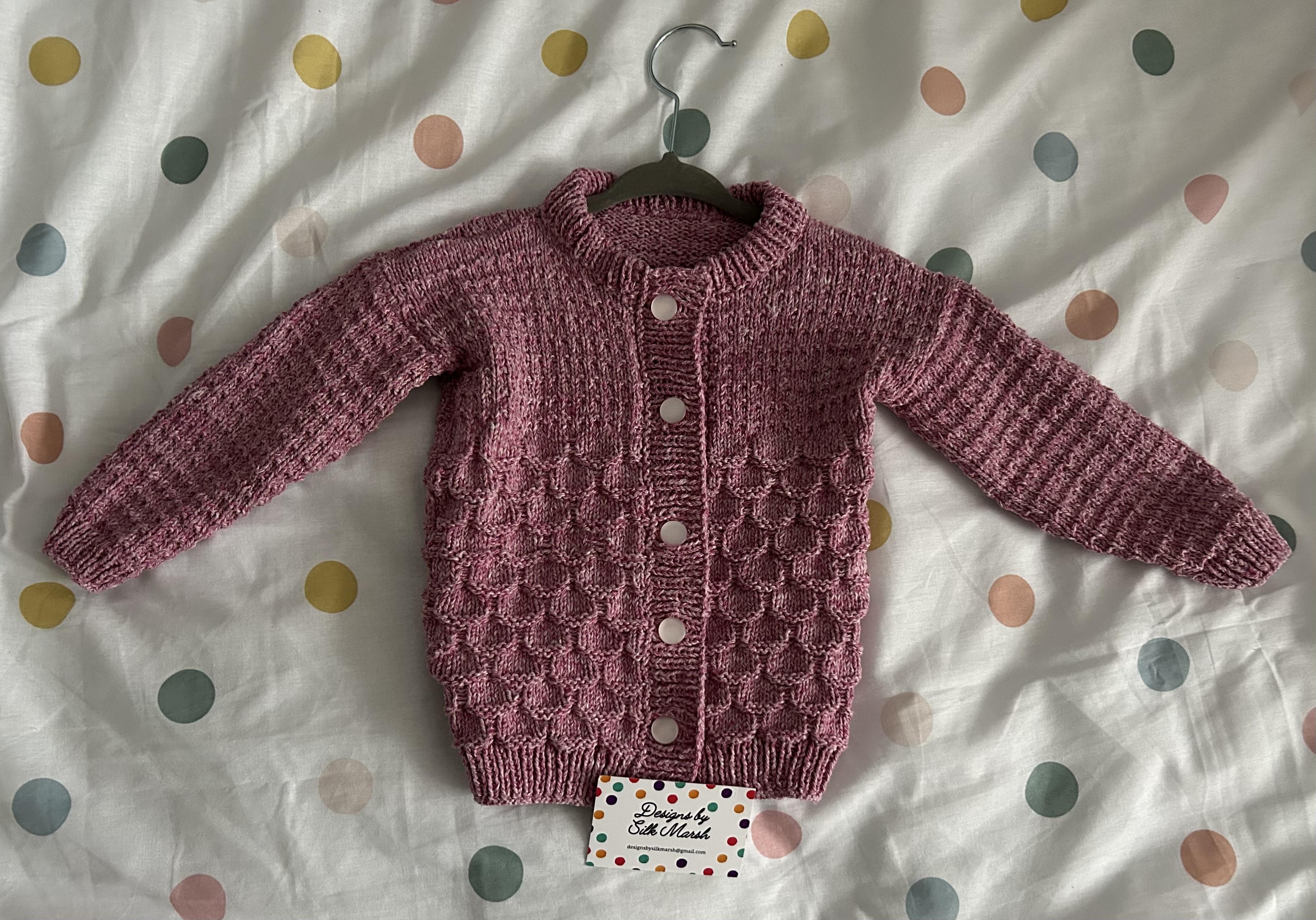 Pippa Baby Cardigan Knitting Pattern 0-24 months approx