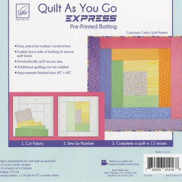 June Tailor Inc Quilt As You Go Express - Colorado Cabin Quilt