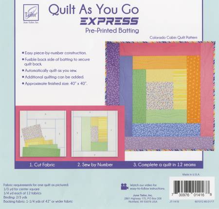 June Tailor Inc Quilt As You Go Express - Colorado Cabin Quilt
