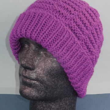 Chunky Basket Stitch Beanie Hat