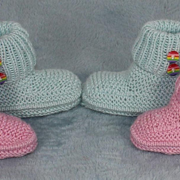 Baby Simple 2 Button Circular Booties