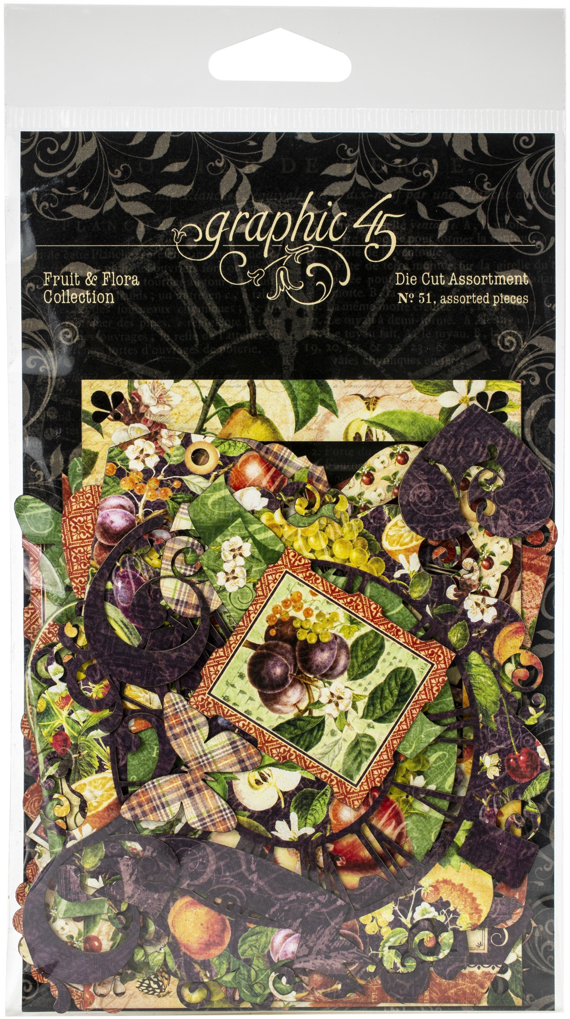 Graphic 45 Fruit & Flora Cardstock Die-Cut Assortment - 621776