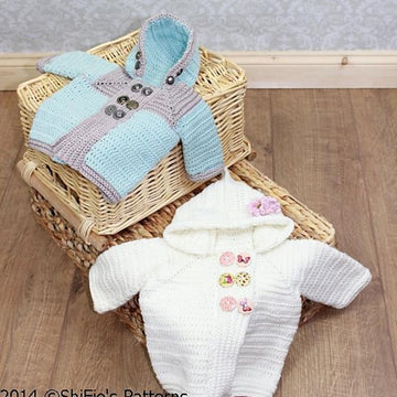 282 Buttons Hooded Jacket Crochet Pattern #282