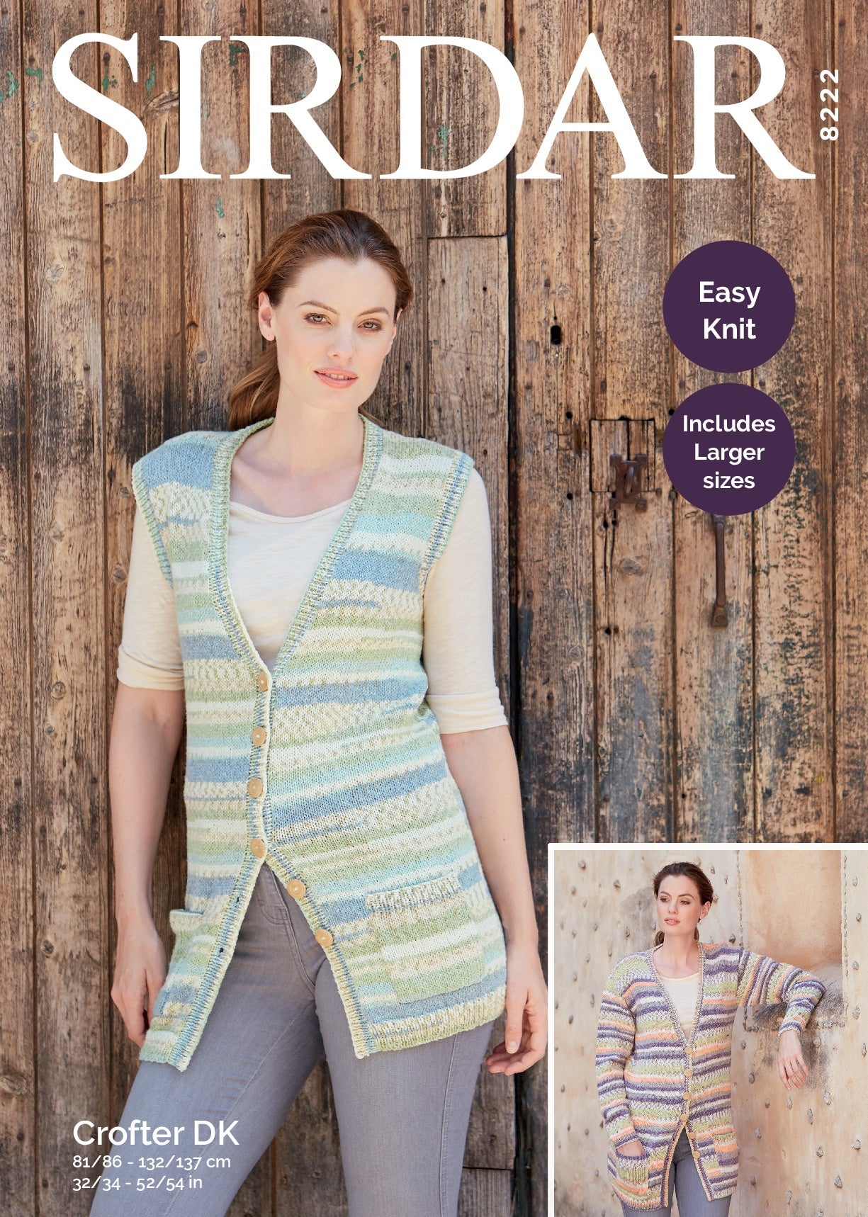 Cardigan and Waistcoat in Sirdar Crofter DK - 8222 - Downloadable PDF