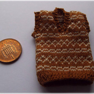 1:12th scale Mans striped Fairisle slipover