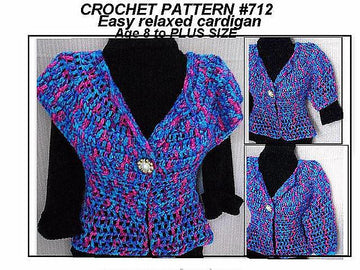 712 EASY CARDIGAN VEST-SHRUG-SWEATER