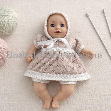 Angel Tulip Lace Set Knitting Pattern | P35 | Dolls Clothes | Elizabeth Primrose Patterns