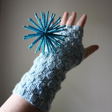 Cheques Fingerless Mittens (Mitts)