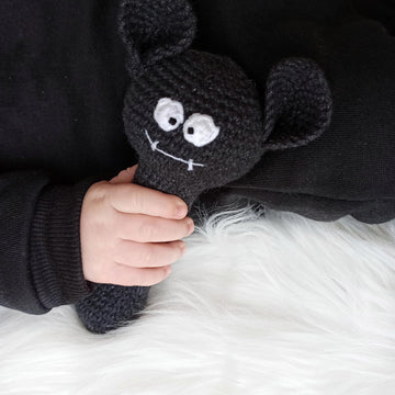 Crochet bat baby rattle pattern