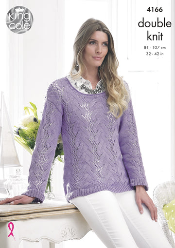 Sweater and Cardigan in King Cole DK - 4166 - Downloadable PDF