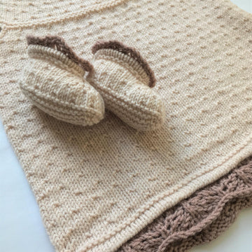 Hail Spot Dress and Booties Newborn Set BJ122