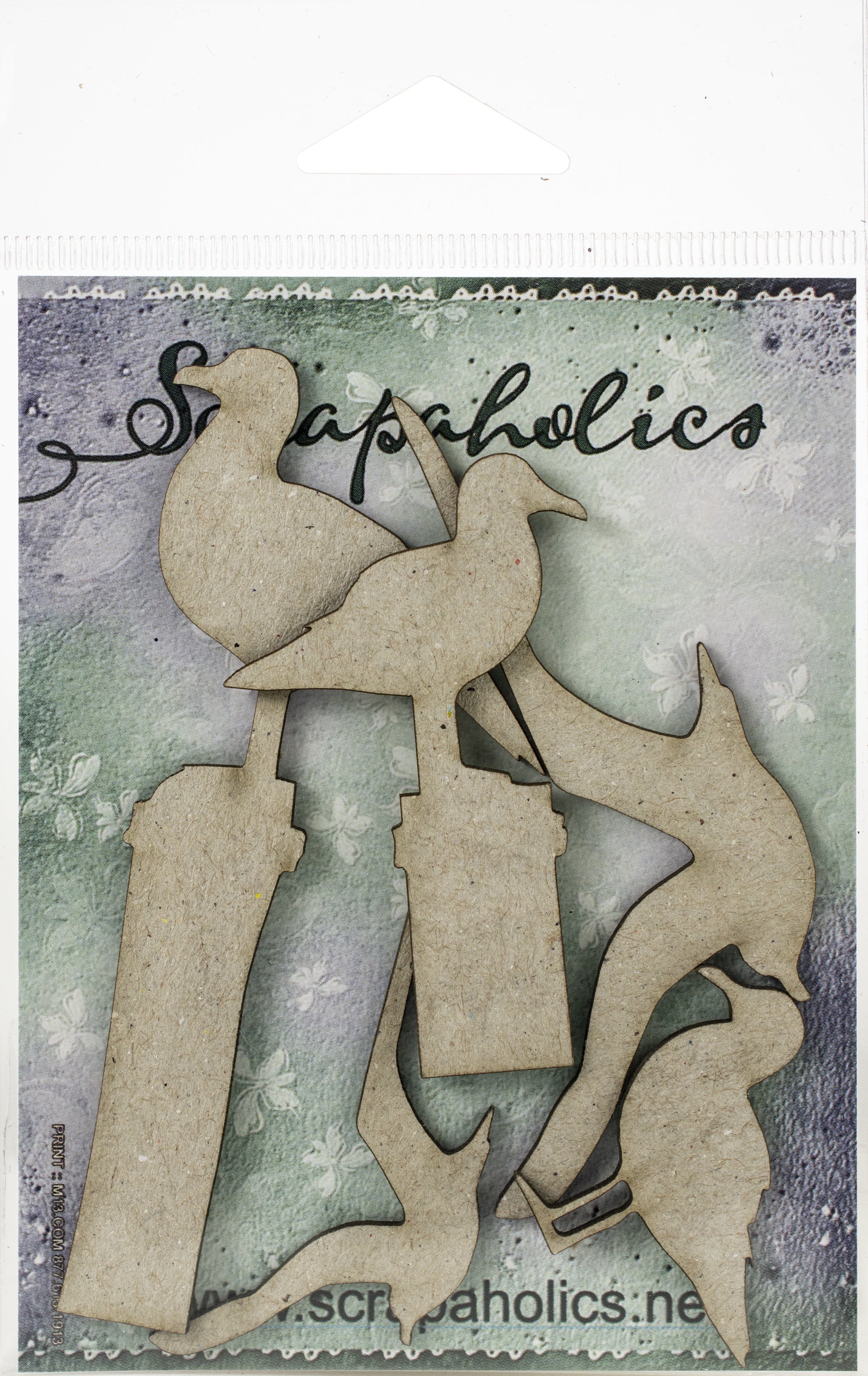 Scrapaholics Laser Cut Chipboard 1.8mm Thick - Seagulls, 5/Pkg, 1.5"-4"
