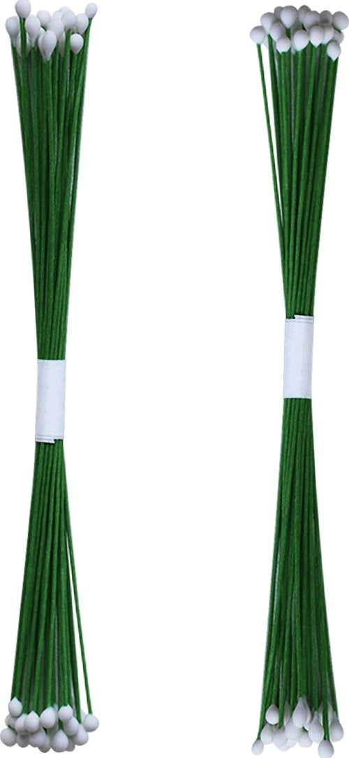 Dress My Craft Drop Shape Wire Pollen 2/Pkg - #1 White, 2 Bunches/20 Each, 2.2mm