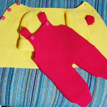 Garter Stitch Baby Dungaree