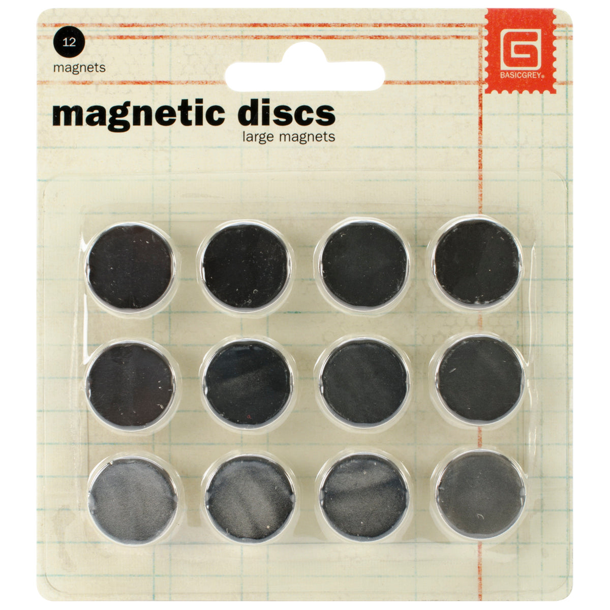 Basic Grey Magnetic Discs .625" 12/Pkg - 1/32" Thick