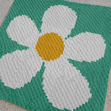 C2C Chamomile Blanket Crochet Pattern Tutorial 60x60 Grid Daisy Graph