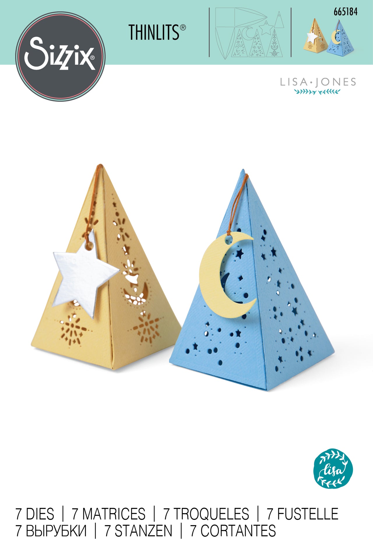 Sizzix Thinlits Die Set 7PK - Celestial Favor Box by Lisa Jones