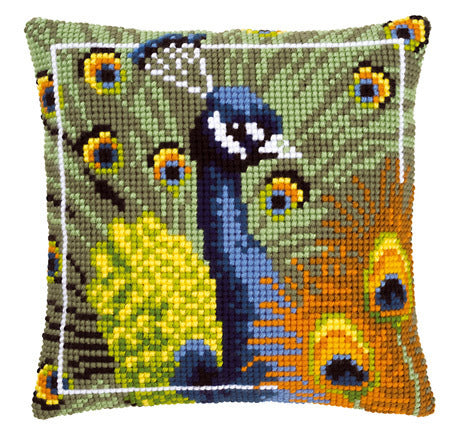Vervaco Peacock Cushion Front Cross Stitch Kit - 40cm x 40cm