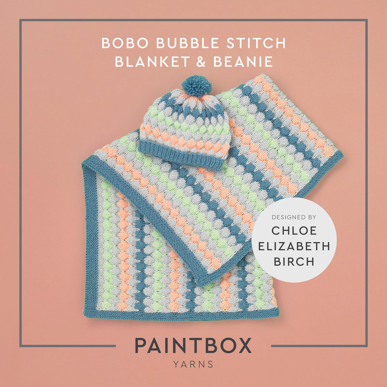 Bobo Bubble Stitch Blanket & Beanie - Free Baby Knitting Pattern in Paintbox Yarns Simply DK