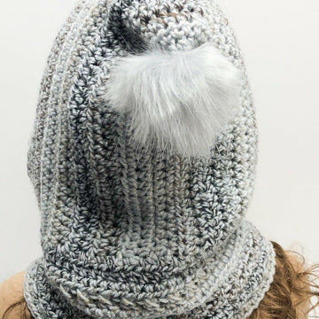 Hooded Button Cowl Scarf