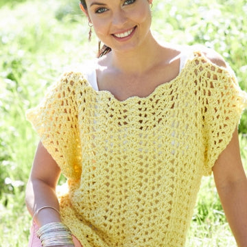 Crochet Scalloped Top in Caron Simply Soft - Downloadable PDF