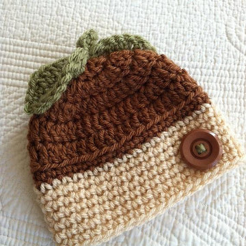 Crochet Acorn Baby Hat