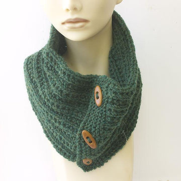 Knit Button Neck Warmer Scart