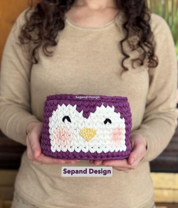 Recycled (t-shirt) yarn basket container-110