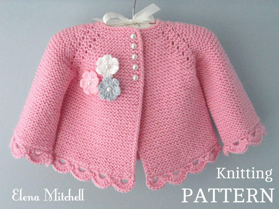 Knitting PATTERN Baby Cardigan Chloe