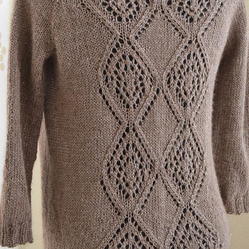 #175 Diamonds and Lace Top-Down Cardigan