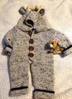 Crochet Baby Deer Snowsuit