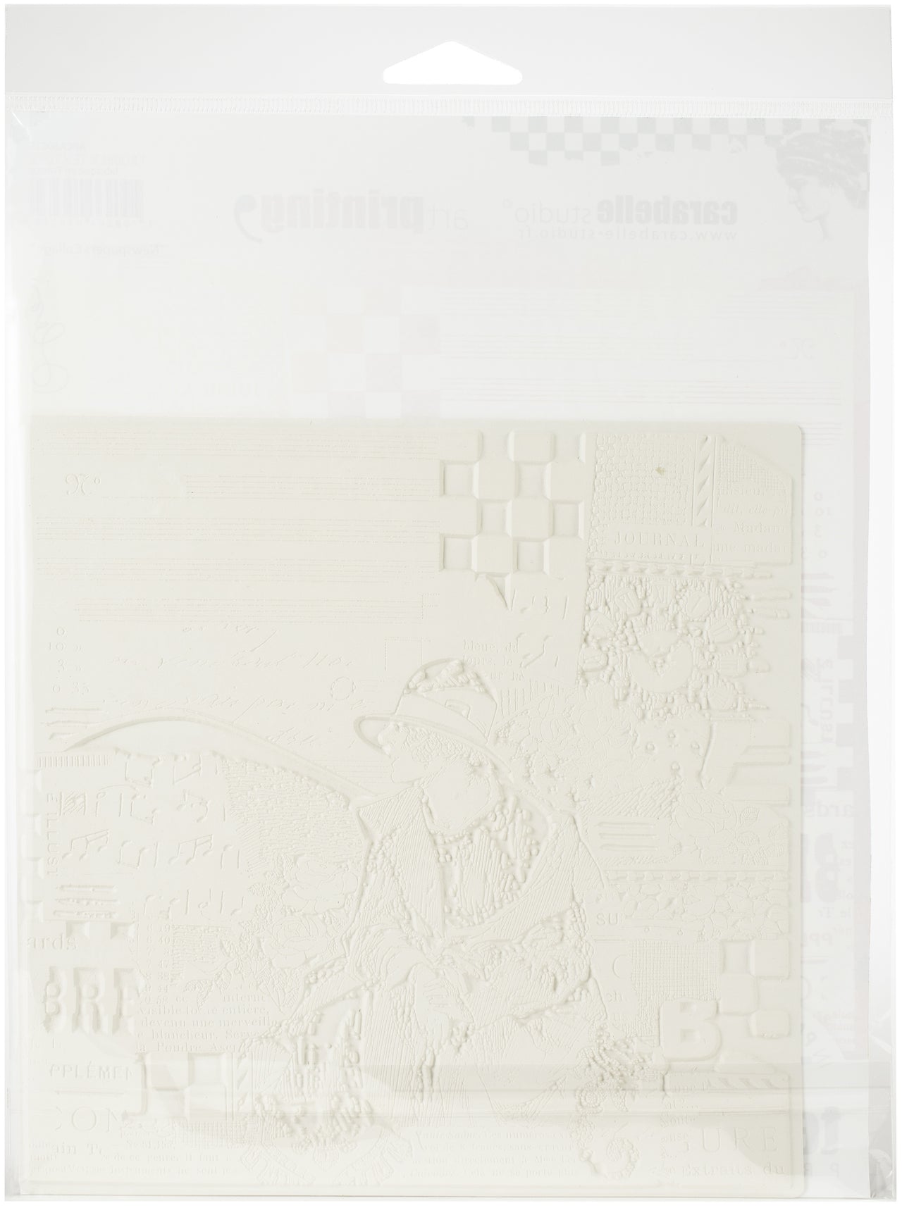 Carabelle Studio Art Printing Square Rubber Texture Plate - Newspapers Collage