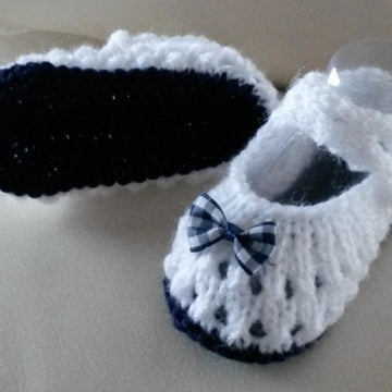 Girls Lacey Baby Shoes Knitting Pattern DK
