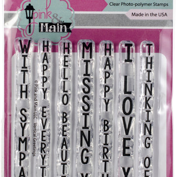 Pink & Main Clear Stamps 3"X4" - Vertical Greetings