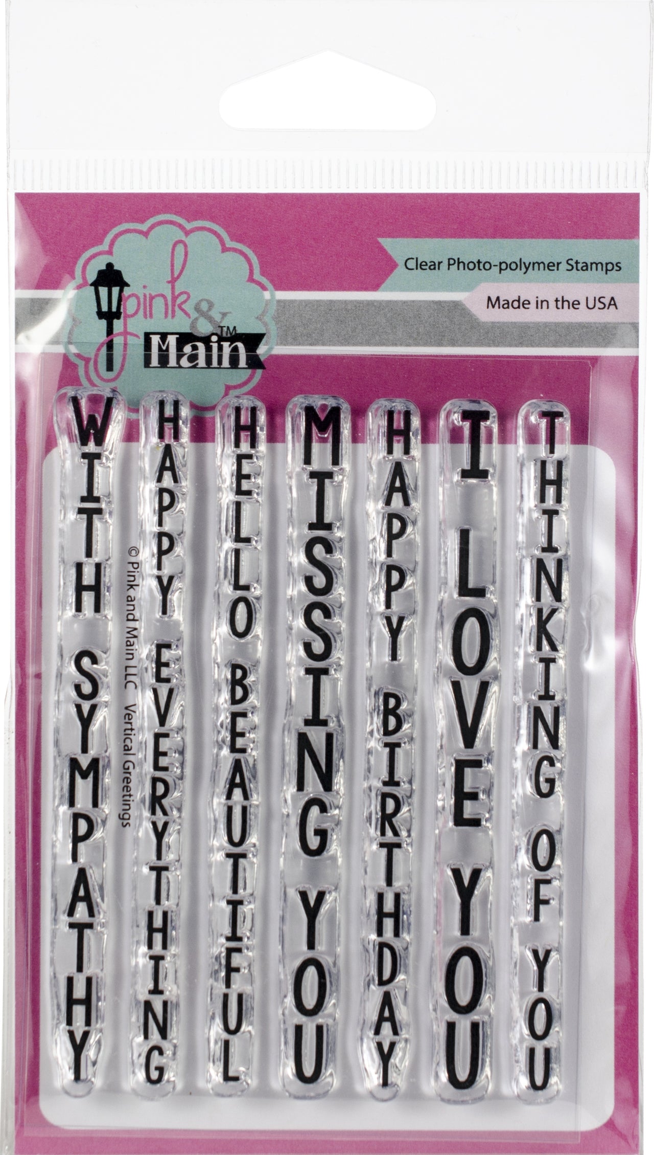 Pink & Main Clear Stamps 3"X4" - Vertical Greetings