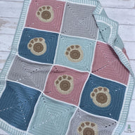 Puppy Pawprint Blanket - UK Terminology