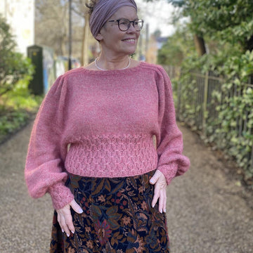 Smocked Saddle Shoulder Sweater