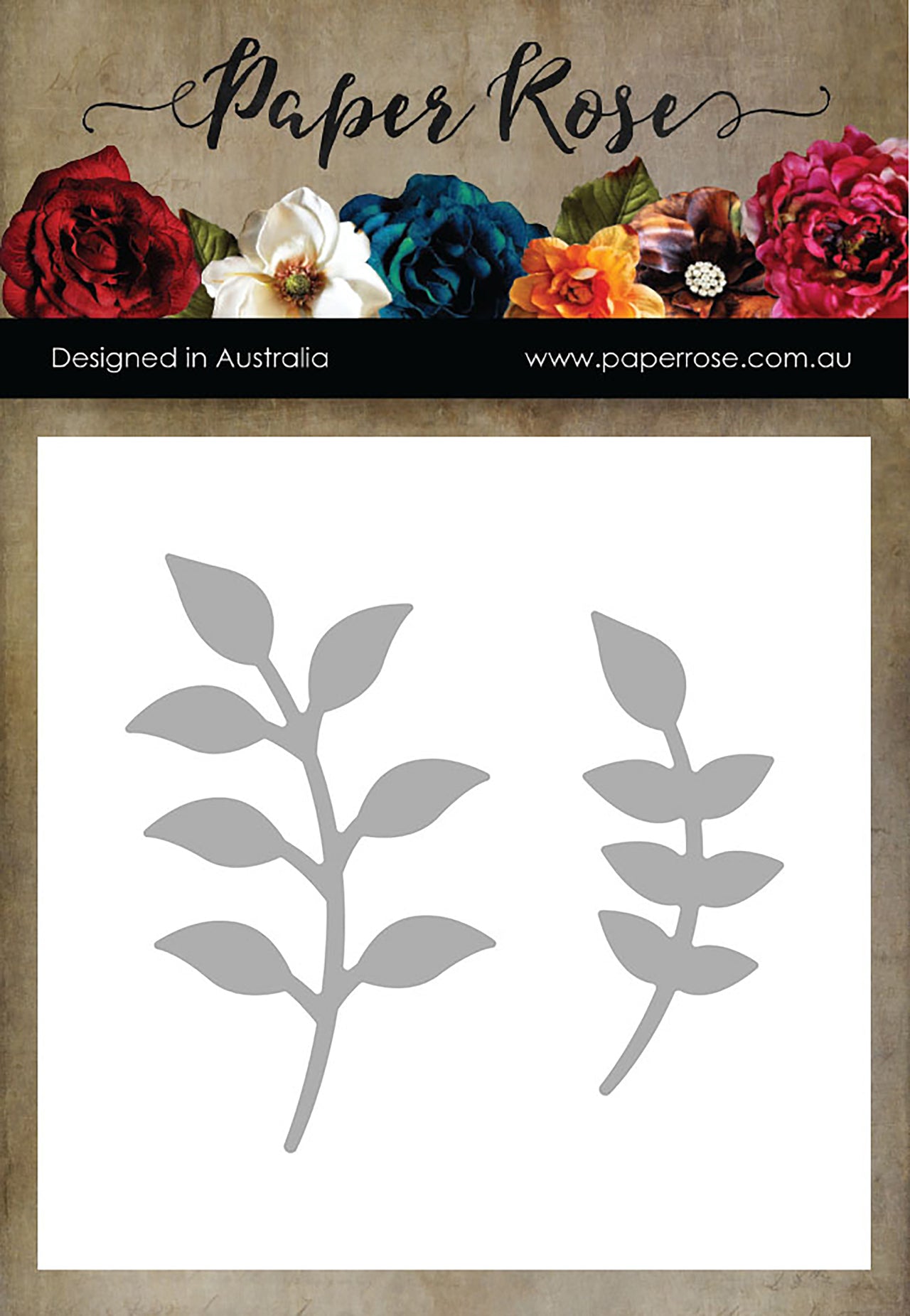 Paper Rose Dies - Small Leafy Branches
