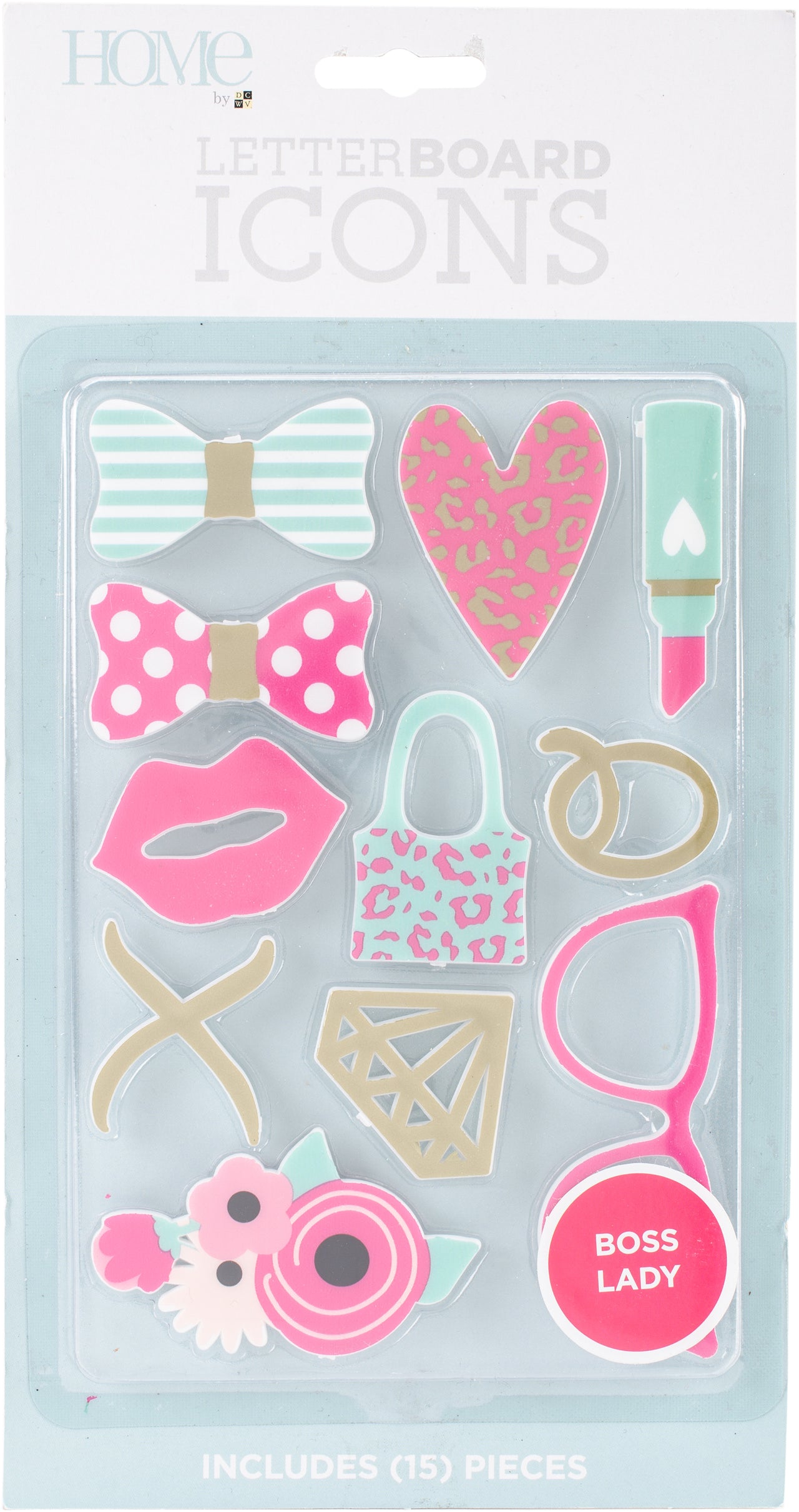 American Crafts DCWV Letterboard Icons 14/Pkg - Boss Lady/Office