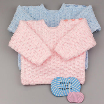 Mack Baby Jumper, 2 sizes 18" & 20" chest Baby Knitting Pattern