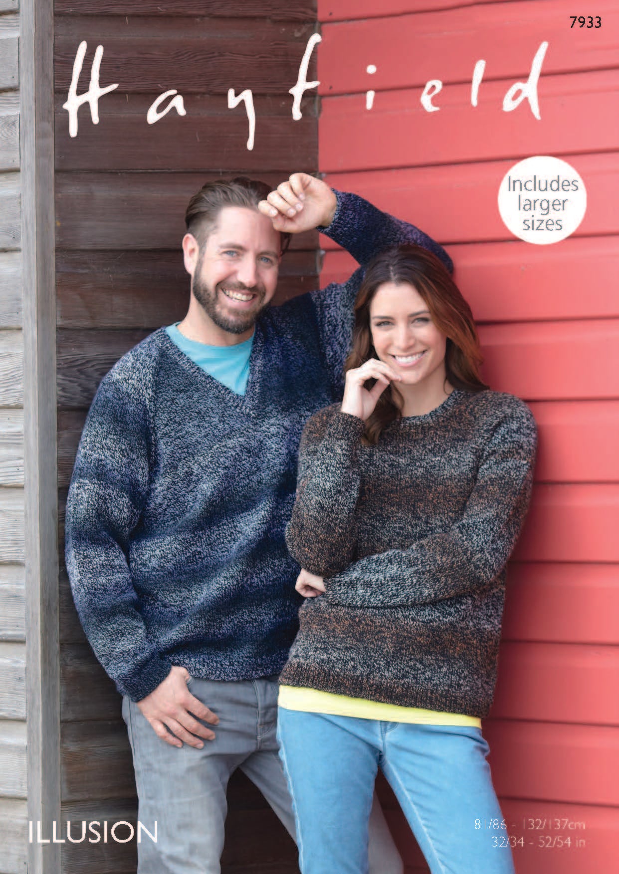 Round and V Neck Sweaters in Hayfield Illusion - 7933 - Downloadable PDF