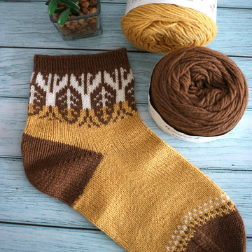 Autumn Leaves Colorwork Socks